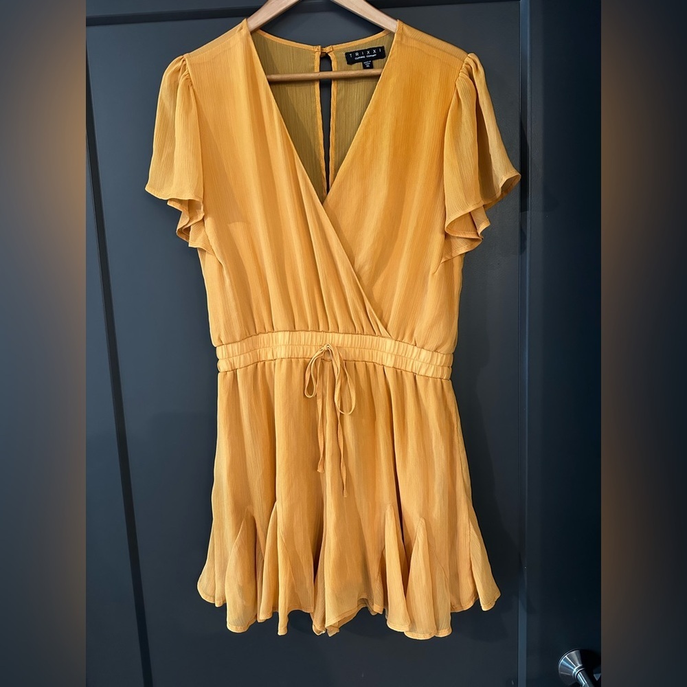 NWOT Trixxi Mustard Romper size X-large